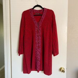 Gudrun Sjoden Red Bell Sleeve Cardigan Medium